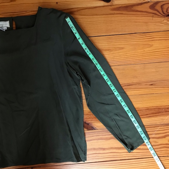 Spenser Jeremy Green Boxy Silk Long Sleeve Top, EUC, 12 - Picture 10 of 14